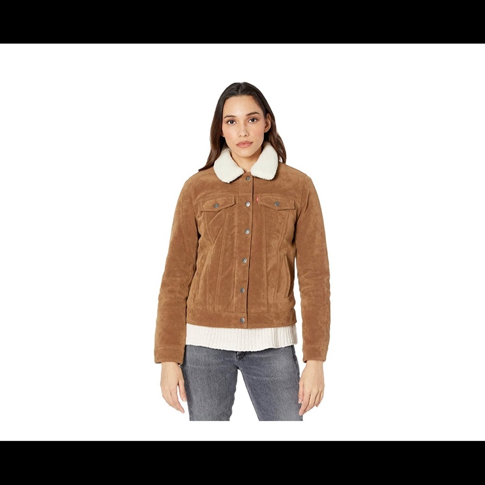 Levi’s Faux Suede Trucker Jacket w/ Sherpa Collar